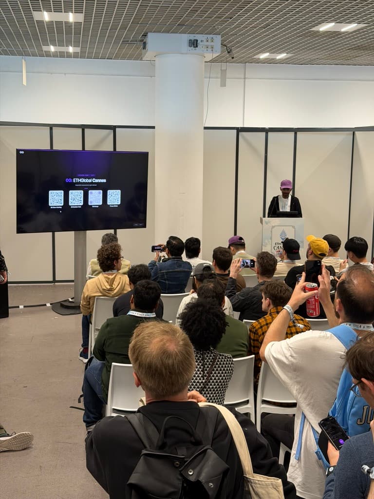 Gathin T speaking at ETHGlobal Cannes - The Decentralized AI Operating System