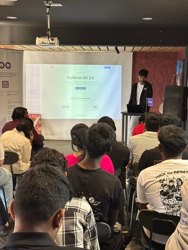 Gathin T speaking at Zero Coding Event Bangalore - Building on 0G 2.0