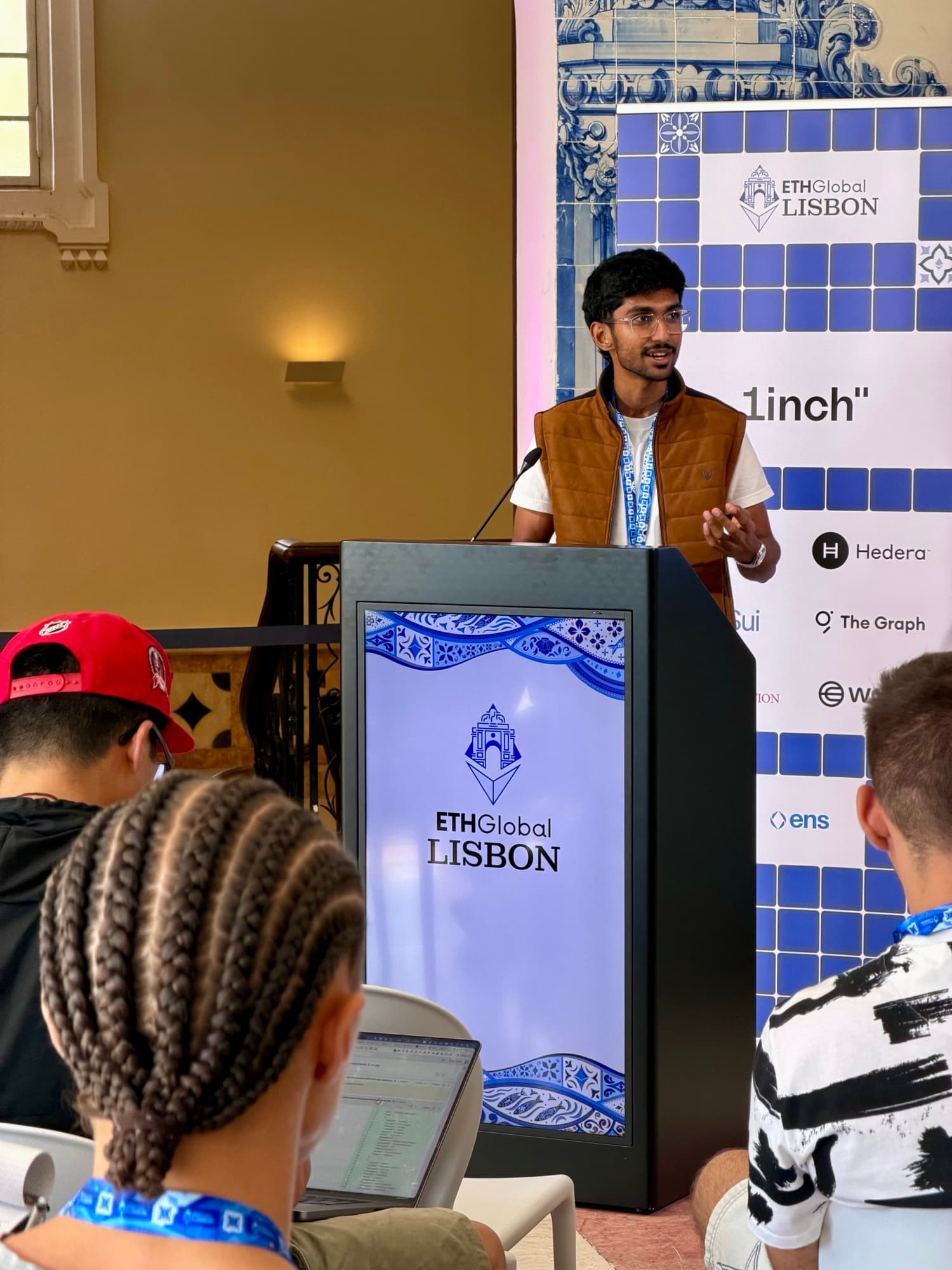 At the Podium - ETHGlobal Lisbon