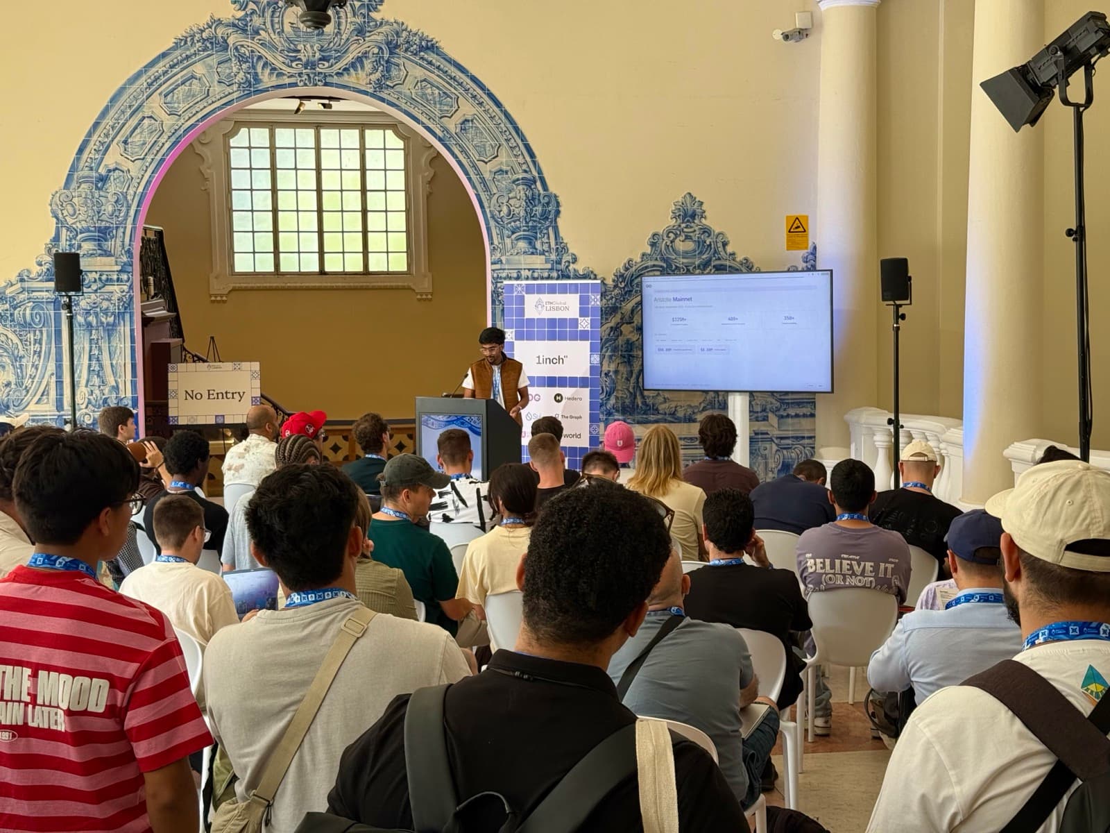 Gathin T speaking at ETHGlobal Lisbon - Trustless AI Inference and Training on 0G